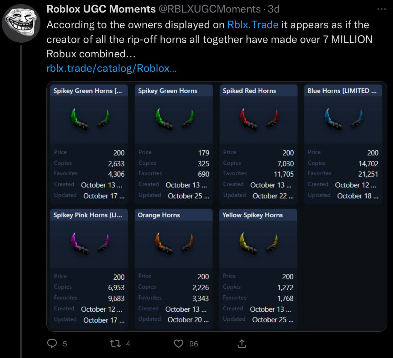 Roblox Trading News on X: UGC creator Thiien000 has made UGC