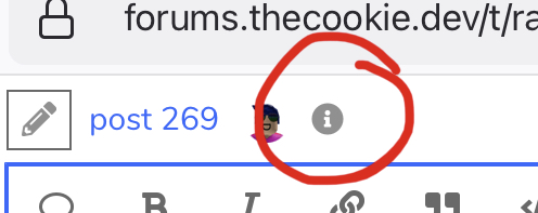 the button to make a comment, which looks like a info symbol