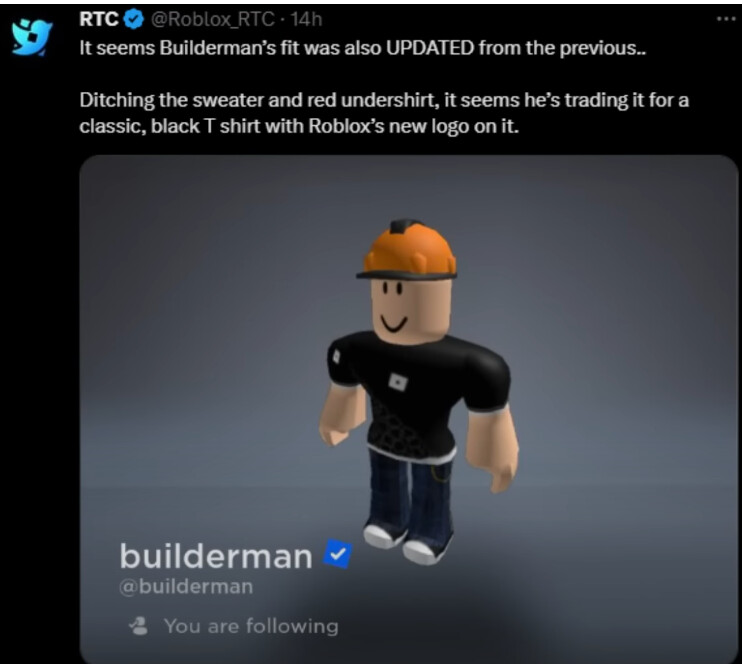 So the Builderman shirt got un-deleted : r/roblox