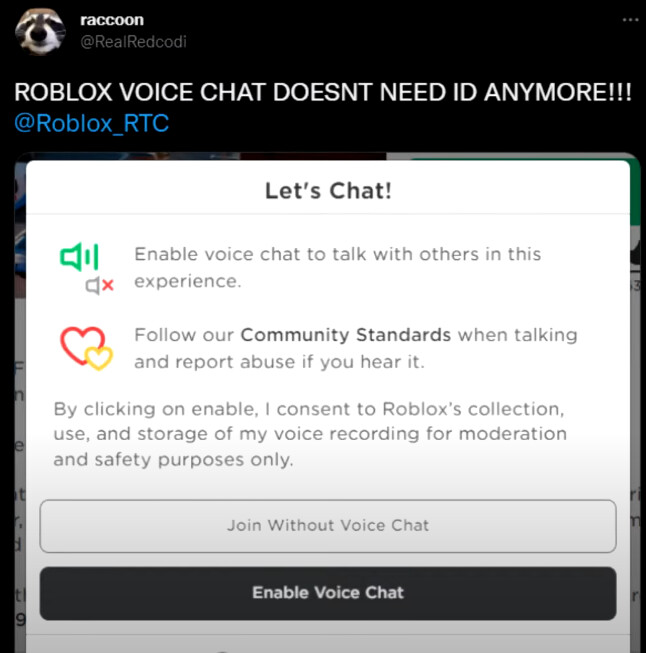 Roblox voice chat WITHOUT ID 